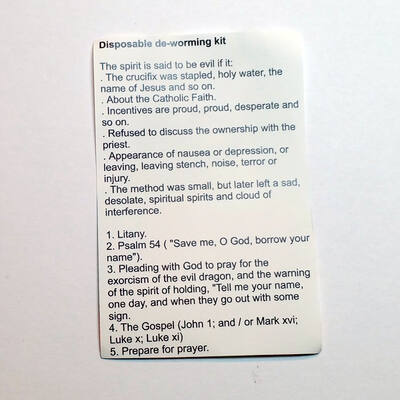 Disposable de-worming kit
