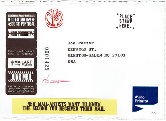 Jon Foster 10 Years of Mail-Art #06
Jon Foster 10 Years of Mail-Art #06